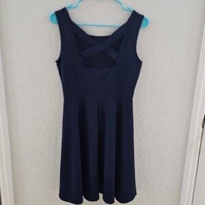 Elegant Navy Blue Sleeveless Dress